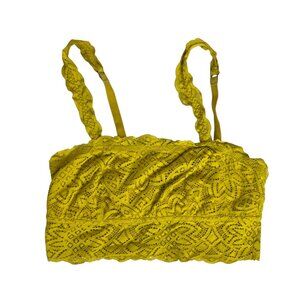 Aerie Bralette Womens Medium Yellow Lace Chartreuse
